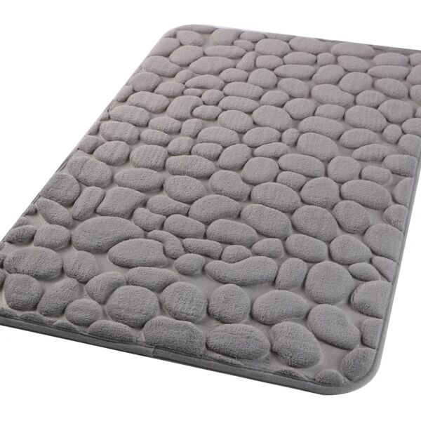 aquasanit tappeto bagno rettangolare memory foam  in poliestere grigio 75 x 45 cm