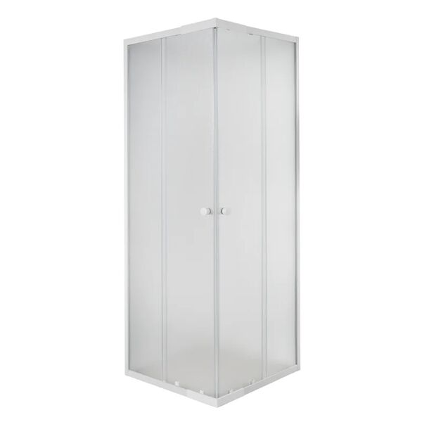 leroy merlin box doccia quadrato scorrevole plumin 2.0 80 x 0 cm, h 185 cm in vetro, spessore 4 mm satinato bianco