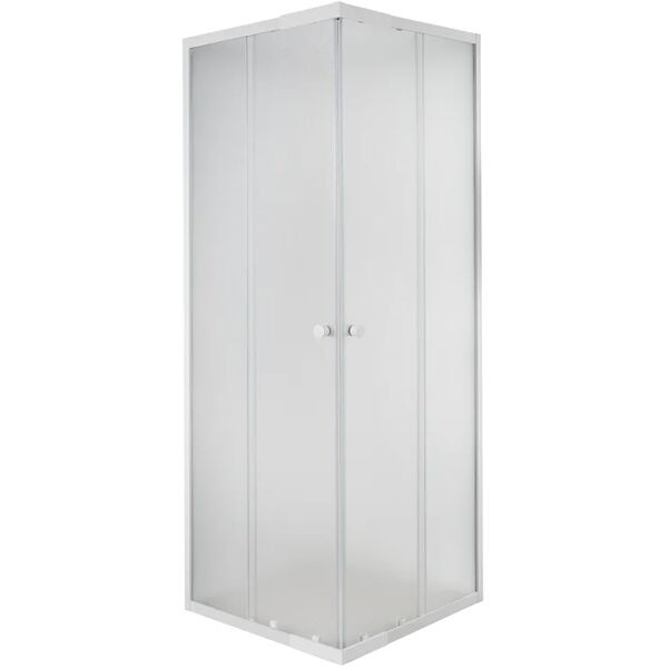 leroy merlin box doccia rettangolare scorrevole plumin 2.0 90 x 70 cm, h 185 cm in vetro, spessore 4 mm vetro di sicurezza smerigliato bianco