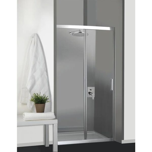 leroy merlin porta doccia scorrevole futura  120 cm, h 190 cm in vetro, spessore 6 mm trasparente cromato