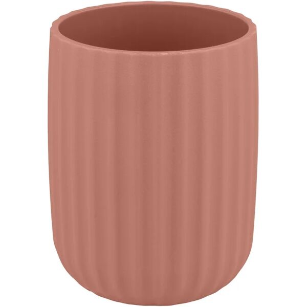 wenko bicchiere porta spazzolini agropoli  l 7.5 x h 10 in polistirene rosa antico