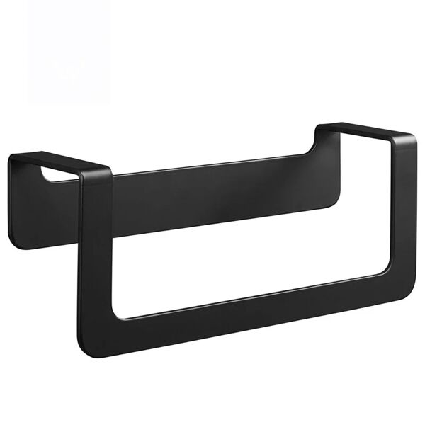 aquasanit porta salviette ad anello skyline nero opaco, l 22 cm