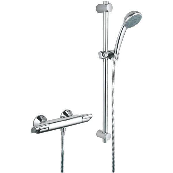 grohe precision trend - miscelatore termostatico con supporto doccia regolabile e manopola doccia cromato - 34237000