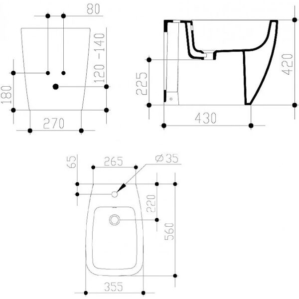 ideal standard 21 bidet monoforo bianco europa t515001