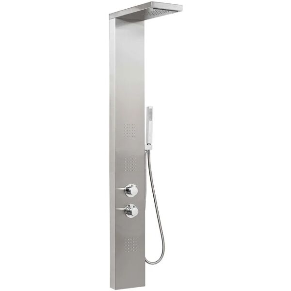 metaform colonna doccia idromassaggio spazzolato in acciaio inox aisi 304 mod. manhattan plus