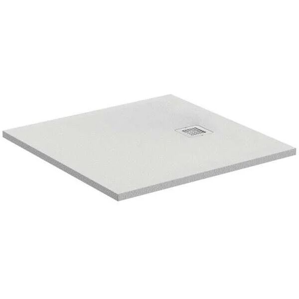 ideal standard ultra flat s piatto doccia quadrato ultrasottile ideal solid 80 x 80 x 3, finitura opaca effetto pietra, bianco k8214fr