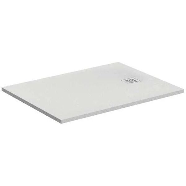 ideal standard ultra flat s piatto doccia rettangolare ultrasottile ideal solid 100 x 80 cm, finitura opaca effetto pietra, bianco k8219fr