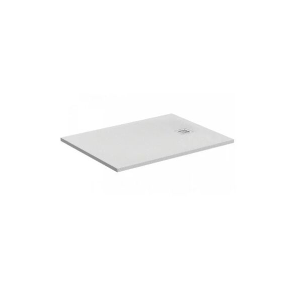 ideal standard ultra flat s piatto doccia rettangolare ultrasottile ideal solid 100 x 70 cm, finitura opaca effetto pietra, bianco k8218fr