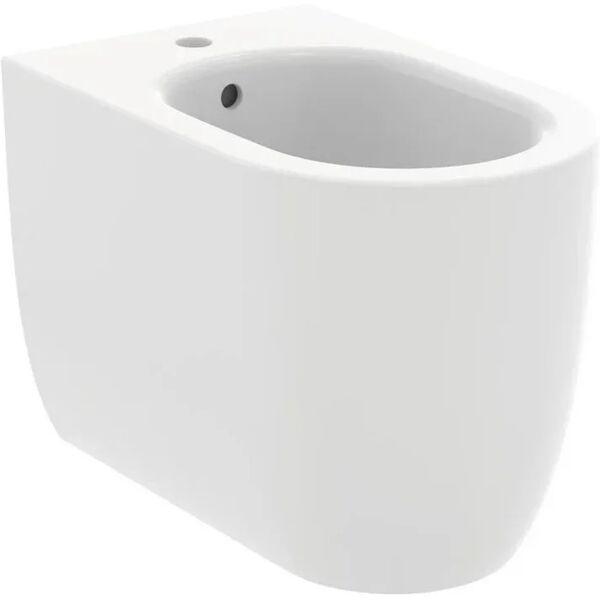 ideal standard blend curve bidet a terra, a filo parete, con troppopieno, colore bianco finitura lucido t375301