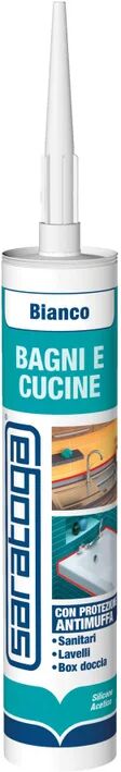 saratoga silicone sigillante  bagni e cucine bianco 280 ml