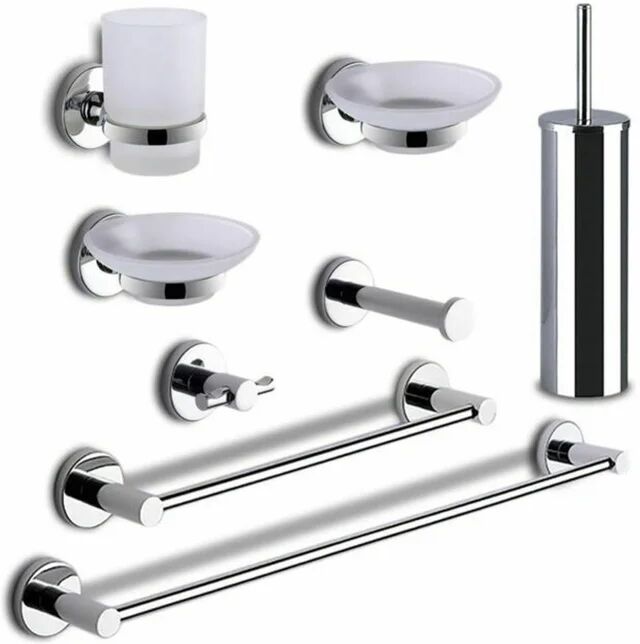 gedy set di accessori da bagno  kit felce in inox cromato