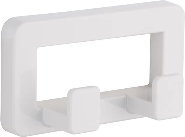 leroy merlin gancio appendiabiti da avvitare  funky in plastica bianco lucido 2 ganci l 11 x h 6.2 cm