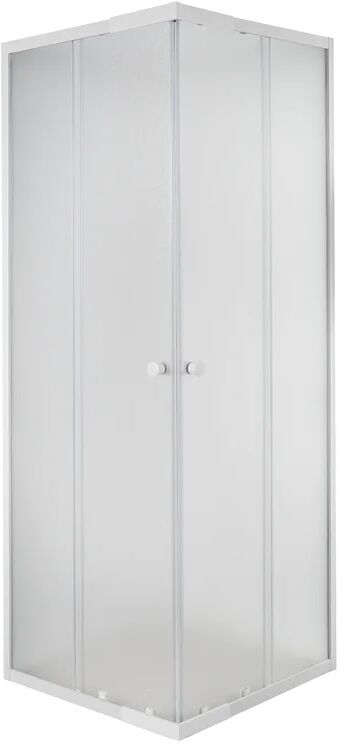 leroy merlin box doccia rettangolare scorrevole plumin 2.0 90 x 70 cm, h 185 cm in vetro, spessore 4 mm vetro di sicurezza smerigliato bianco