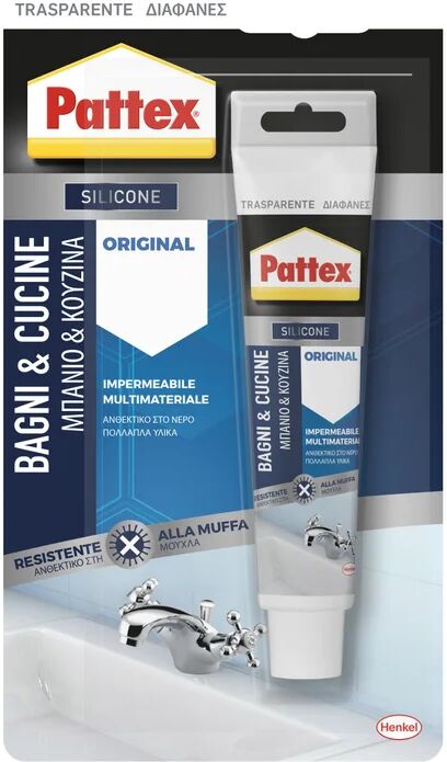 pattex silicone sigillante  bagni&cucine original trasparente 50 ml