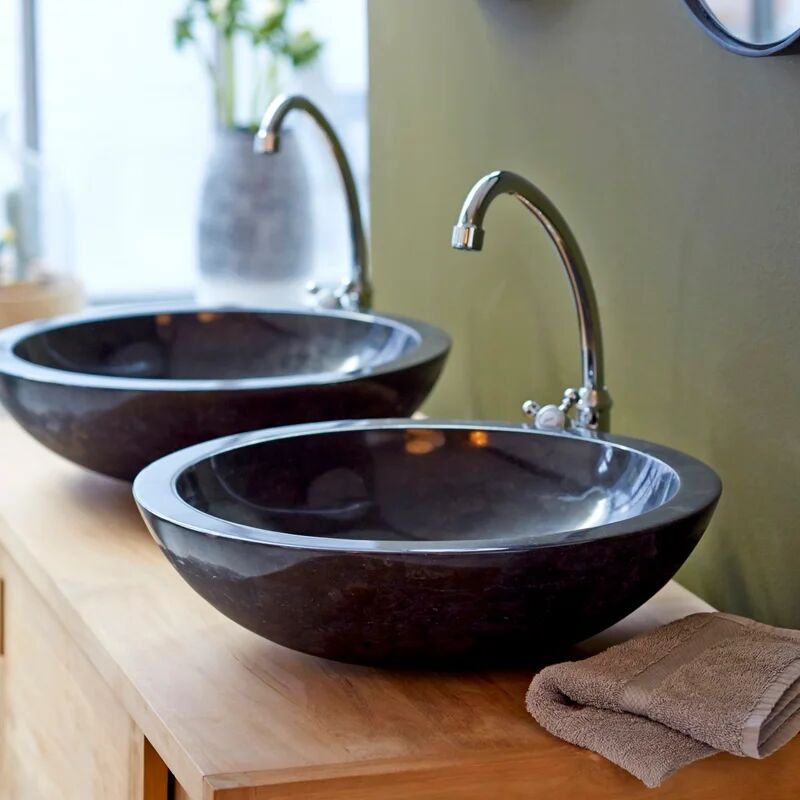 tikamoon lavabo in marmo black calypso