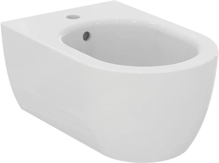 ideal standard blend curve bidet sospeso monoforo con fissaggi nascosti ed erogazione dell'acqua dal rubinetto t375001