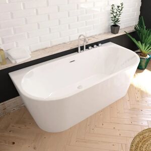 SANYCCES Vasca da bagno semi indipendente Torino Bianco 170 x 80 cm