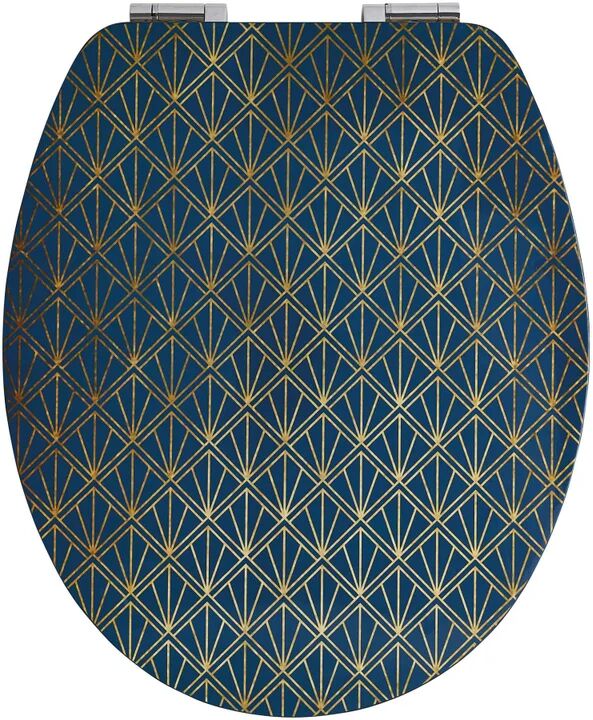 WIRQUIN Copriwater ovale universale Art Deco Blu mdf fantasia