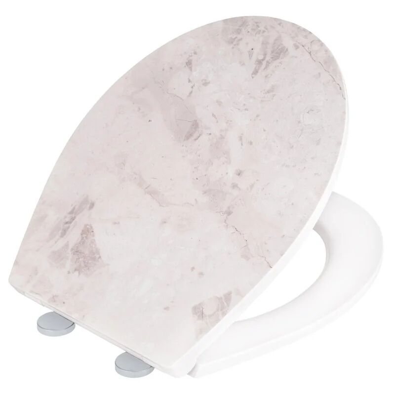 Wenko Copriwater ovale universale dedicato per serie sanitari Sedile WC Premium Marble bianco duroplast bianco/marmo
