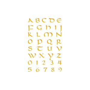 LES DECORATIVES Stencil tema lettere, parole e numeri  Alfabeto 30 x 0.1 cm
