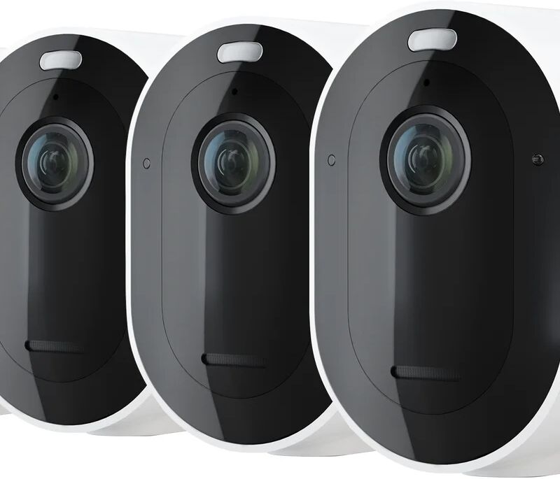 arlo kit di videosorveglianza connesso, per interno e esterno pro4 kit 4 cam, 2k, hdr, wi-fi