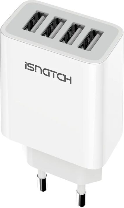 isnatch caricatore usb presa 10 a  smart home charger bianco