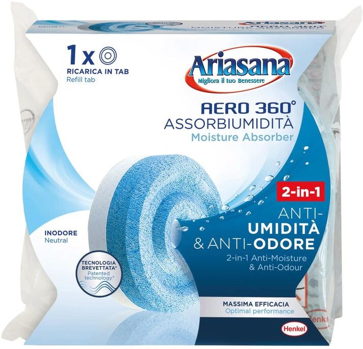 henkel ricarica sali assorbiumidità  ariasana aero 360° tab neutro 450 gr