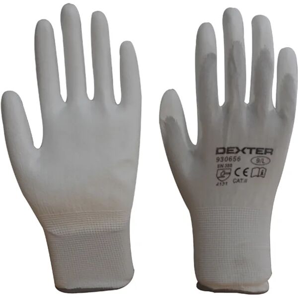 dexter guanto  pu1101-white in poliuretano tg 9 1 paia