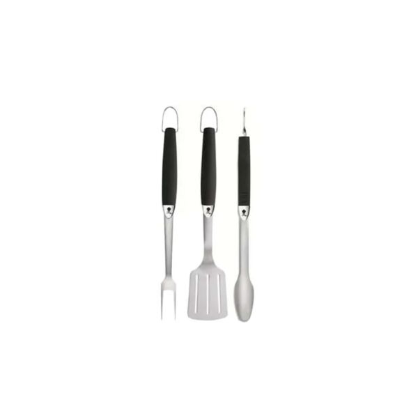 weber kit 3 accessori  in inox accessori barbecue pinza spatola forchettone