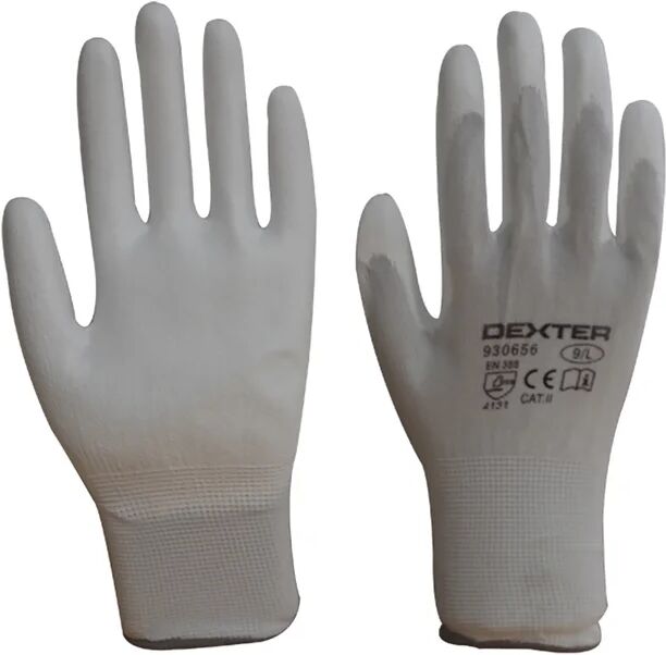 dexter guanto  pu1101-white in poliuretano tg 9 1 paia