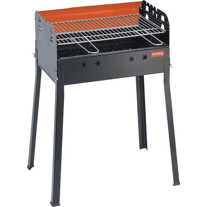 ferraboli barbecue ledro 0000149 grill carrello antracite nero