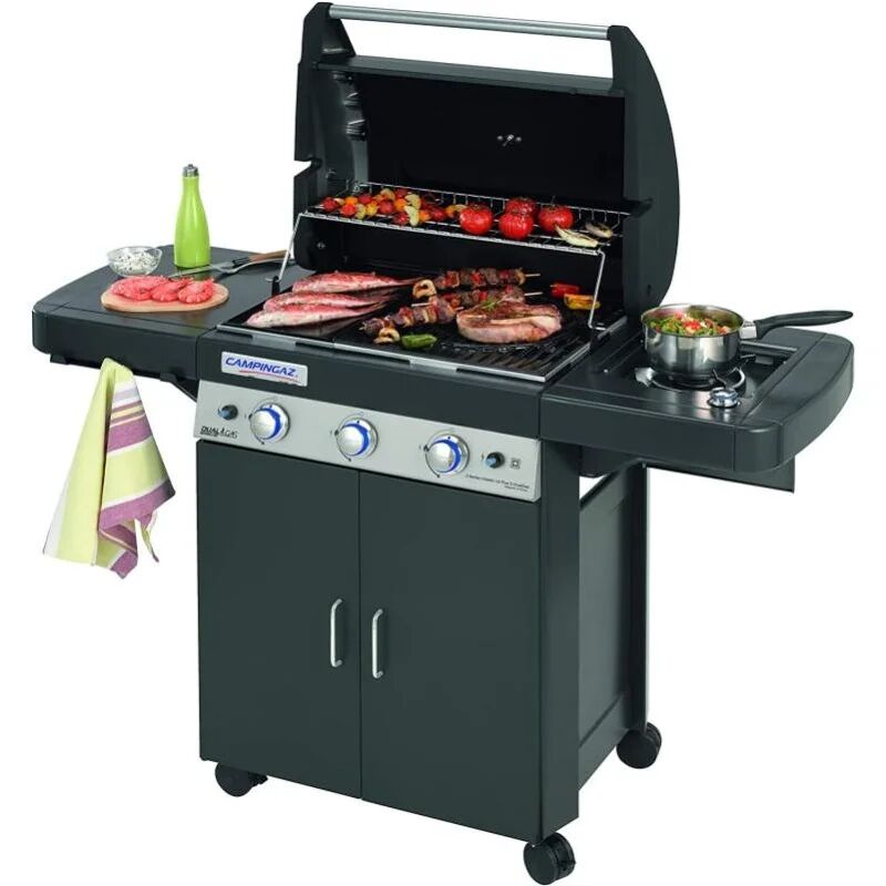 campingaz barbecue a gas ls dark 3 grill e plancha 3 bruciatori