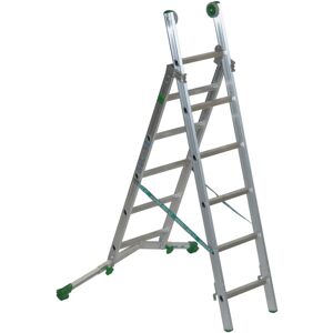 FACAL Scala a sfilo  Super Prima 2 rampe in alluminio 2 x 6 gradini per lavori fino a 3.5 m