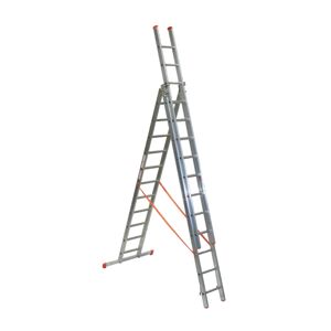 FACAL Scala a sfilo  Genia 3 rampe in alluminio 3 x 11 gradini per lavori fino a 9.2 m
