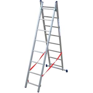 Leroy Merlin Scala a sfilo Stilo 2 rampe in alluminio 2 x 8 gradini per lavori fino a 4.6 m