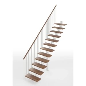 Leroy Merlin Scala a rampa dritto Vida larghezza 85 cm, struttura in metallo bianco, gradini in legno noce