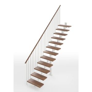 Leroy Merlin Scala a rampa dritto Vida larghezza 65 cm, struttura in metallo bianco, gradini in legno noce