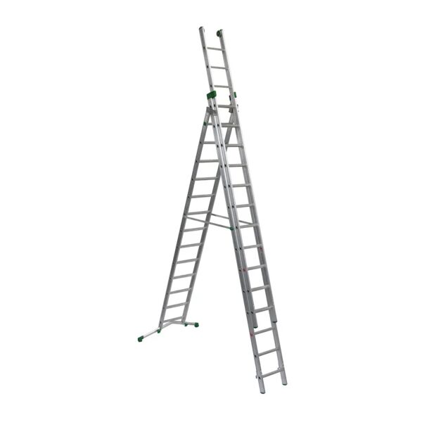 facal scala a sfilo  super prima 3 rampe in alluminio 3 x 14 gradini per lavori fino a 11.7 m