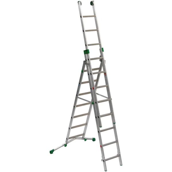 facal scala a sfilo  super prima 3 rampe in alluminio 3 x 8 gradini per lavori fino a 6.3 m