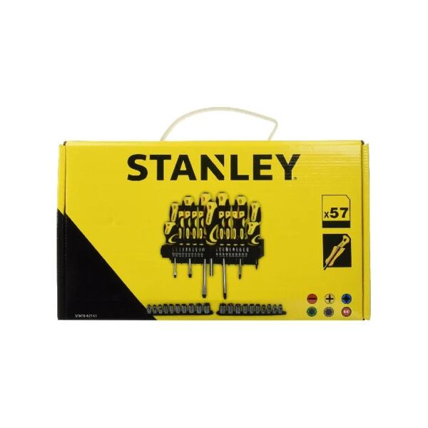 stanley sthto-62143 cacciaviti con impugnatura bi-material + cacciavite con inserti + bussole + giravite di precisione set da 57 pezzi - sthto-62143