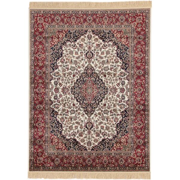 leroy merlin tappeto orient farshian medallion in viscosa rosso, 140x190 cm