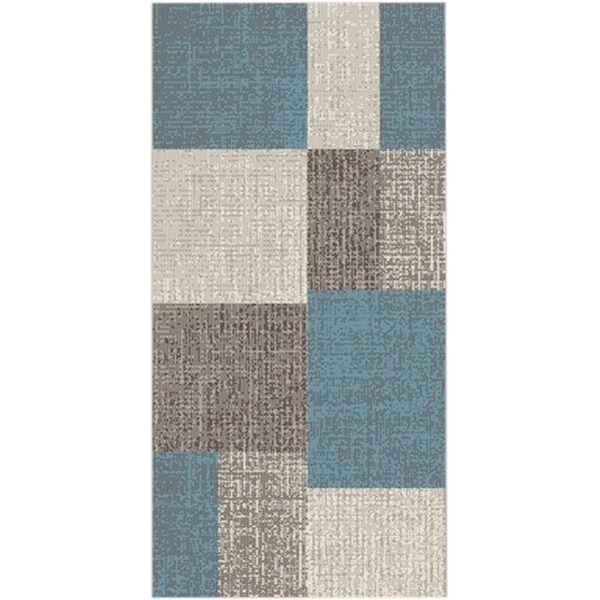 leroy merlin tappeto casa patchwork blu, 60x120 cm