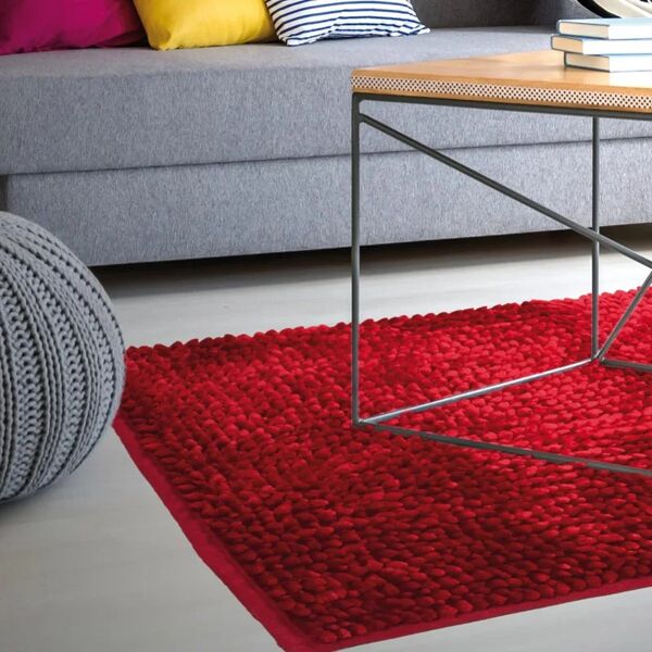 leroy merlin tappeto cloud shiny in cotone colore rosso , 60x110 cm