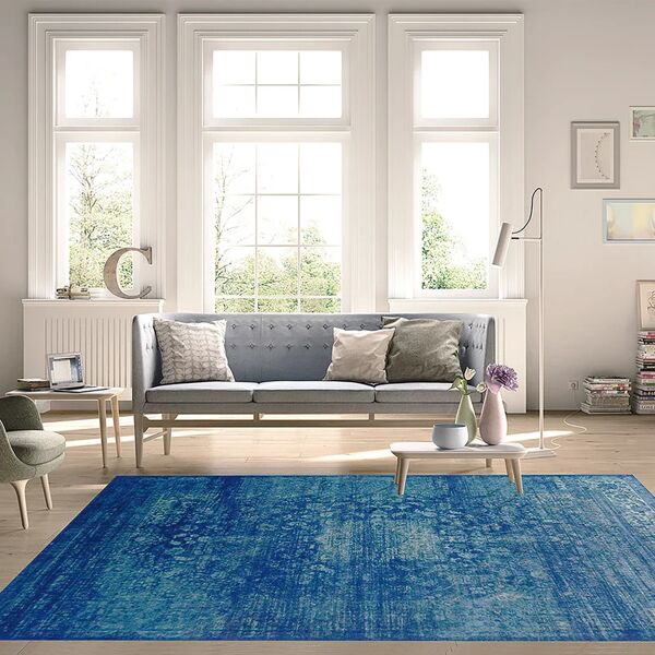 leroy merlin tappeto vintage 03 in viscosa blu, 160x230 cm