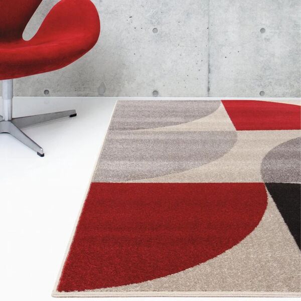 leroy merlin tappeto casa ventagli grigio e rosso, 120x170 cm