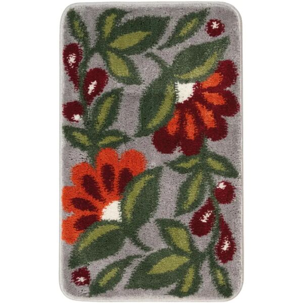 leroy merlin tappeto bagno rettangolare flowerpower in polipropilene rosso 80 x 50 cm