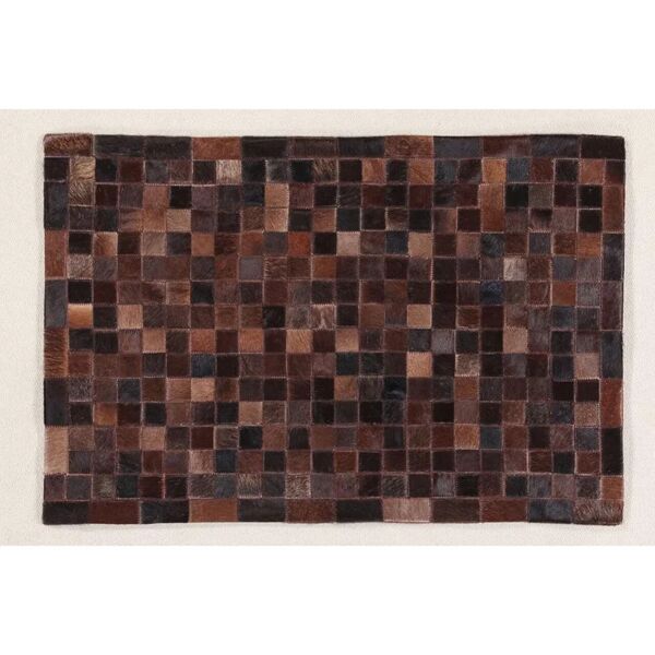 leroy merlin tappeto leath patchwork in cuoio marrone, 160x230 cm