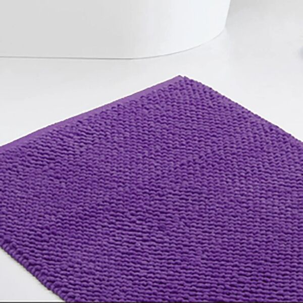 bacchetta tappeto bagno rettangolare in cotone viola trasparente 90 x 60 cm