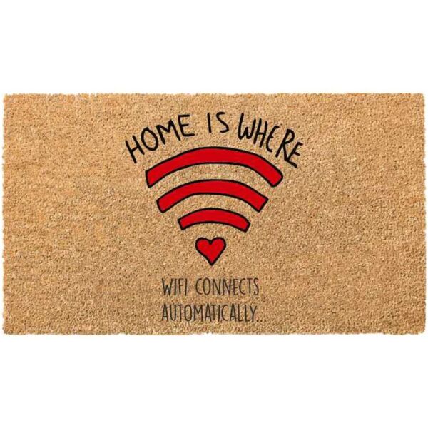 velcoc zerbino home is where wifi in cocco beige 40x70 cm