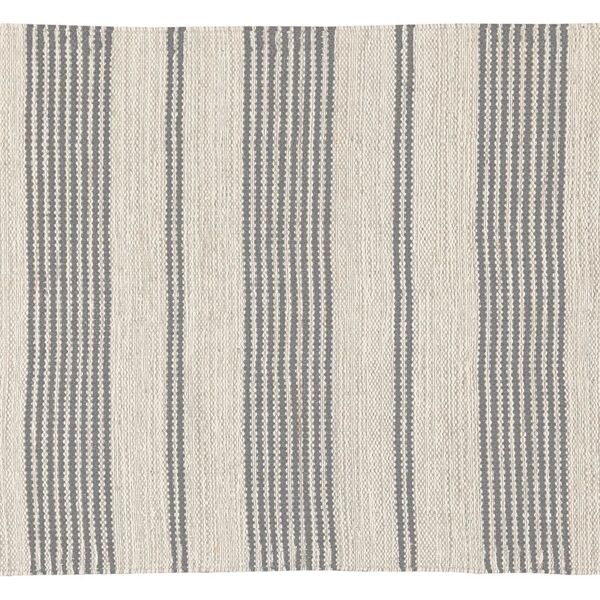 leroy merlin tappeto bay stripe in cotone, annodato a mano, grigio / argento, 60x200 cm